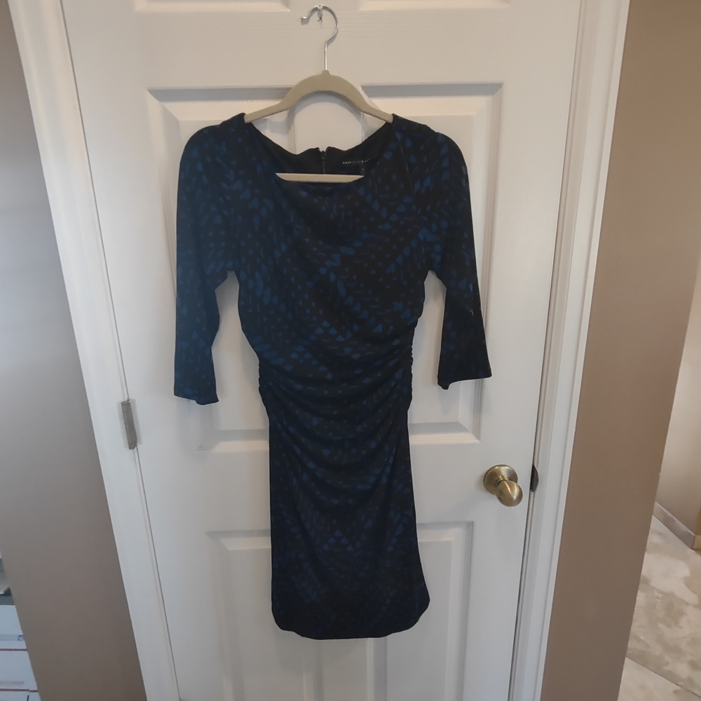 White House Black Market Navy Asymmetrical Dress